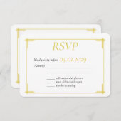 Elegant Island Citrus Yellow Green Wedding RSVP (正面/裏面)