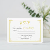  Elegant Island Citrus Yellow Green Wedding RSVP (スタンド正面)