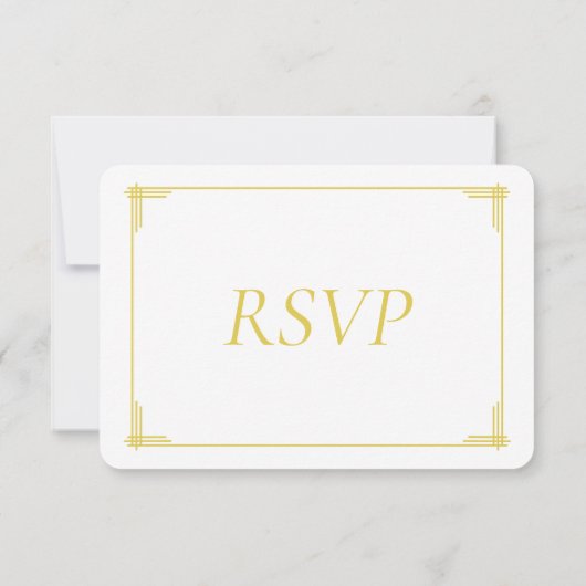  Elegant Island Citrus Yellow Green Wedding RSVP (裏面)