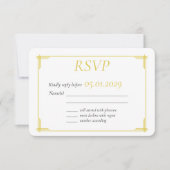  Elegant Island Citrus Yellow Green Wedding RSVP (正面)