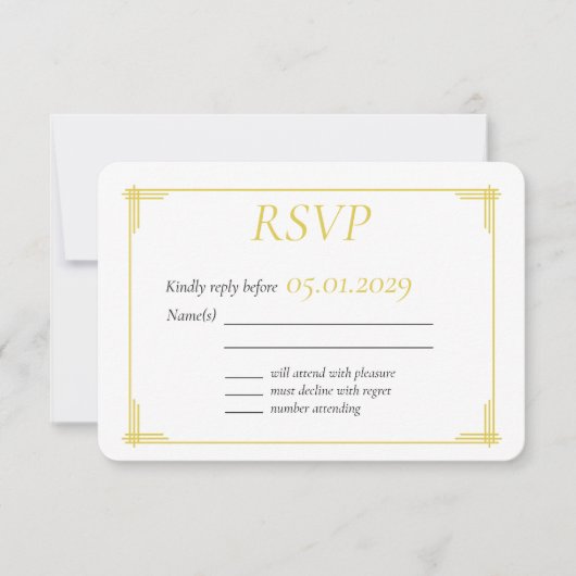  Elegant Island Citrus Yellow Green Wedding RSVP (正面)