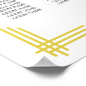 Elegant Island Citrus Yellow Wedding Seating Chart ポスター (角)