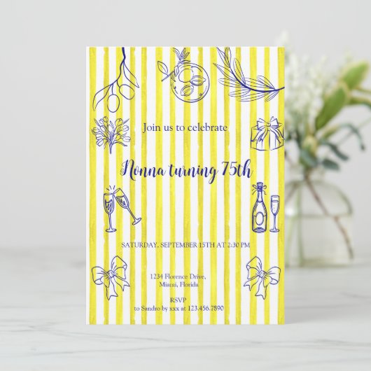 Elegant Italian Birthday  招待状 (スタンド正面)