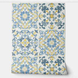 Elegant Italian Blue Tile 壁紙