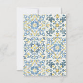 Elegant Italian Blue Tile Lemon サンキューカード (裏面)