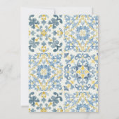 Elegant Italian Blue Tile Lemon Bridal Shower 招待状 (裏面)