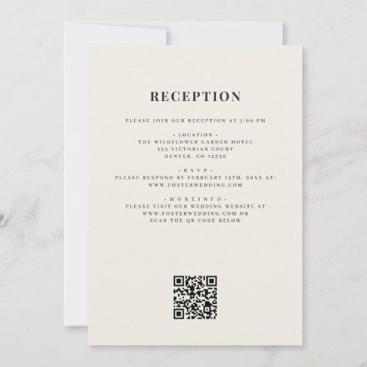 Elegant Italian Lemon QR Code Wedding 招待状 (裏面)