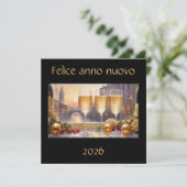 Elegant Italian New Year Black Holiday Card シーズンカード (スタンド正面)
