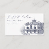 Elegant Italian Villa Illustration Wedding Website エンクロージャーカード (正面)