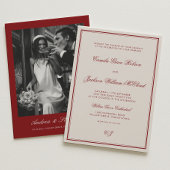 Elegant Ivory and Burgundy Dramatic Opera Wedding  招待状