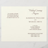 Elegant Ivory And Cream Minimal Wedding Programs (正面)