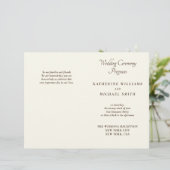 Elegant Ivory And Cream Minimal Wedding Programs (スタンド正面)