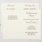 Elegant Ivory And Cream Minimal Wedding Programs (正面/裏面)