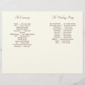Elegant Ivory And Cream Minimal Wedding Programs (裏面)