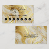 Elegant Ivory and Gold Marbled ロイヤリティカード (正面/裏面)