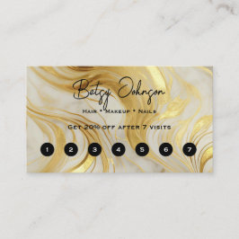 Elegant Ivory and Gold Marbled ロイヤリティカード