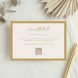 Elegant Ivory and Gold Wedding 出欠カード