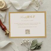 Elegant Ivory and Gold Wedding 出欠カード
