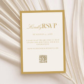 Elegant Ivory and Gold Wedding 出欠カード