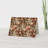 Elegant Ivory and Red Victorian Christmas Collage シーズンカード (裏面)