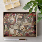 Elegant Ivory and Red Victorian Christmas Collage 薄葉紙 (ギフト)