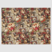 Elegant Ivory and Red Victorian Christmas Collage 薄葉紙 (正面)