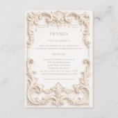 Elegant Ivory Baroque Wedding Enclosure Card エンクロージャーカード (正面)
