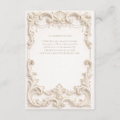 Elegant Ivory Baroque Wedding Enclosure Card エンクロージャーカード (裏面)