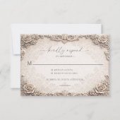 Elegant Ivory Baroque Wedding RSVP Response Card (正面)