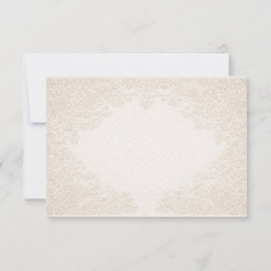 Elegant Ivory Baroque Wedding RSVP Response Card (裏面)