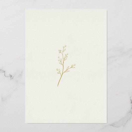 Elegant Ivory Bible Verse Christian Wedding 箔招待状 (裏面)