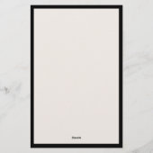 Elegant Ivory Black Border Monogram 便箋 (裏面)