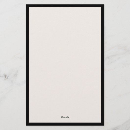 Elegant Ivory Black Border Monogram 便箋 (裏面)