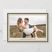 Elegant Ivory & Black Vintage Retro Wedding セーブザデート (裏面)