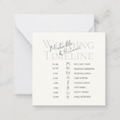 Elegant Ivory Bold Script Wedding Timeline Program ノートカード (正面)