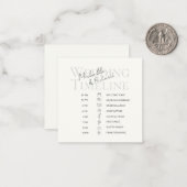 Elegant Ivory Bold Script Wedding Timeline Program ノートカード (正面/裏面インサイチュ)