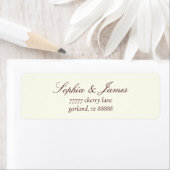 Elegant Ivory Burgundy Wedding Return Address ラベル (インサイチュ)