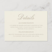 Elegant Ivory Classic Wedding Details エンクロージャーカード (正面)