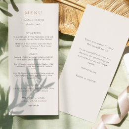 Elegant Ivory Copper Script Double Side Wedding  メニュー