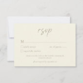 Elegant Ivory Cream Minimalist Wedding QR Code 出欠カード (正面)