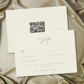 Elegant Ivory Cream Minimalist Wedding QR Code 出欠カード