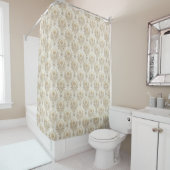 Elegant Ivory Curtain Victorian Damask Bath Accent シャワーカーテン (インサイチュ)