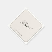 Elegant Ivory Double Frame Wedding Napkins スタンダードカクテルナプキン (角)
