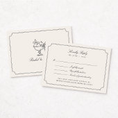Elegant Ivory Double Frame Wedding RSVP Card