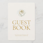Elegant Ivory Floral Guest Book Sign 招待状 (正面)