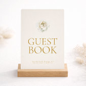 Elegant Ivory Floral Guest Book Sign 招待状