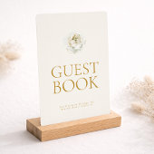 Elegant Ivory Floral Guest Book Sign 招待状