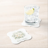 Elegant Ivory Floral Wedding ペーパーコースター (インサイチュ)