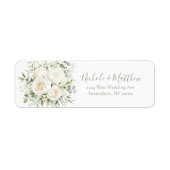 Elegant Ivory Floral Wedding ラベル (正面)