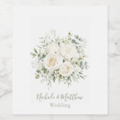 Elegant Ivory Floral Wedding ワインラベル (シングルラベル)